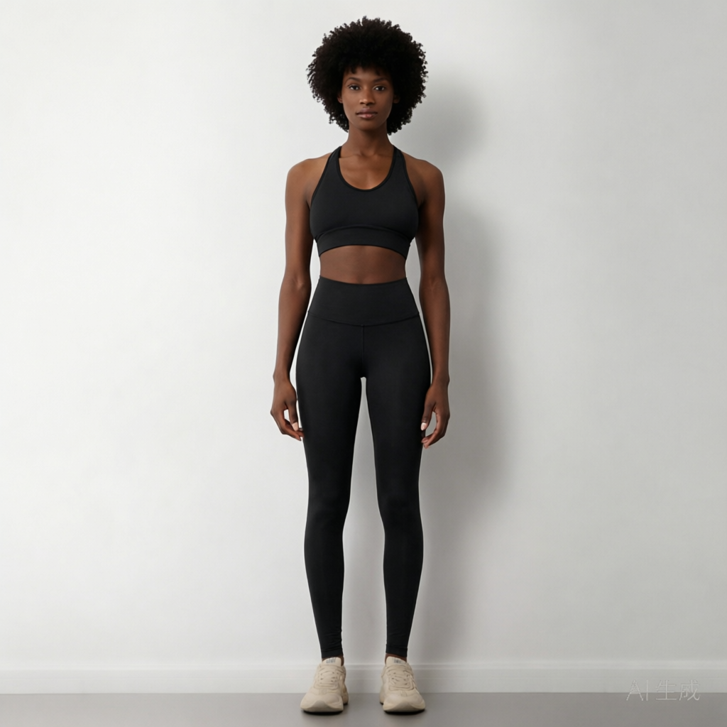 Black | Seamless Tie-Dye Yoga Leggings for Women – front view