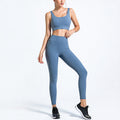 Blue | 2-Piece Quick-Dry Bra & Leggings Set for Women – front view
