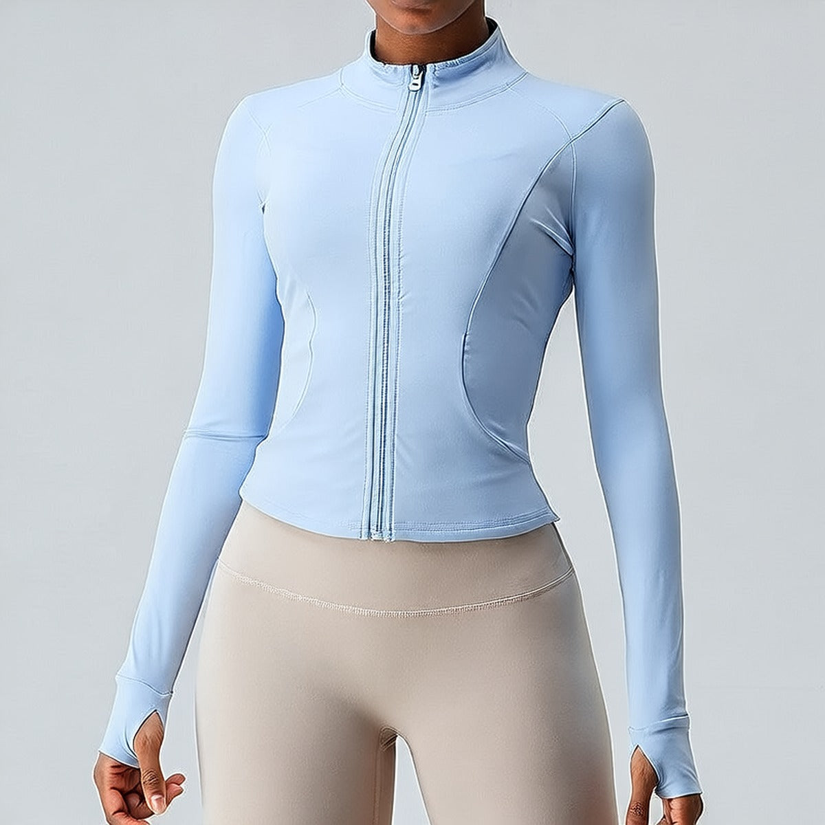 Sky Blue | Quick-Dry Zip Sports Jacket for Women – front view