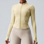 Light Khaki | Quick-Dry Zip Sports Jacket for Women – front view
