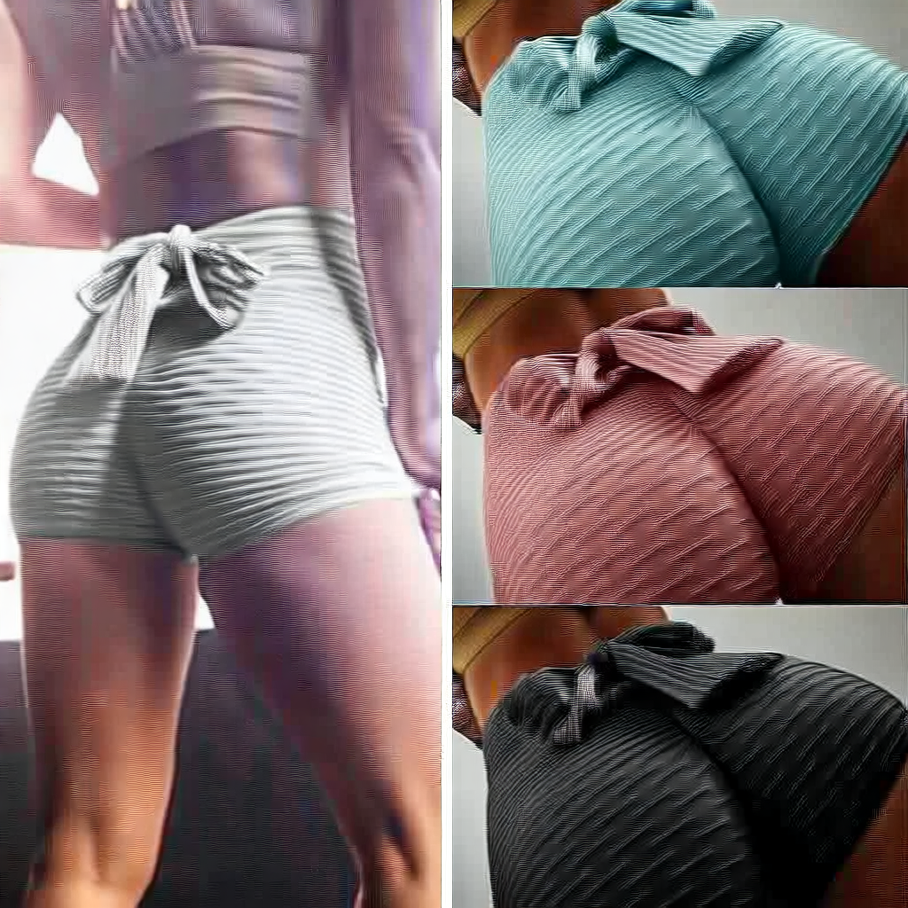 Grey | Ribbed High-Waist Jogger Shorts for Women – front view