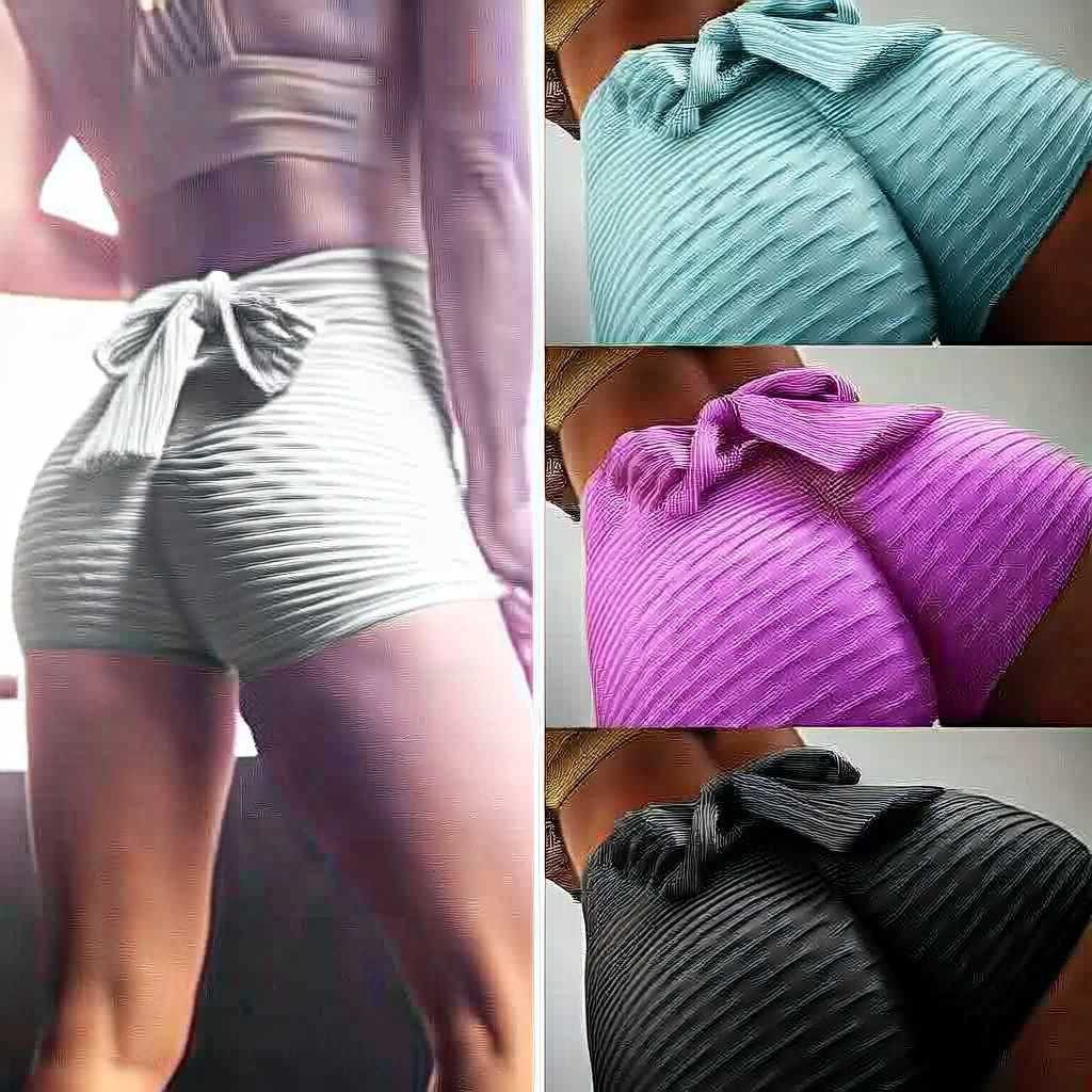 Pink | Ribbed High-Waist Jogger Shorts for Women – front view