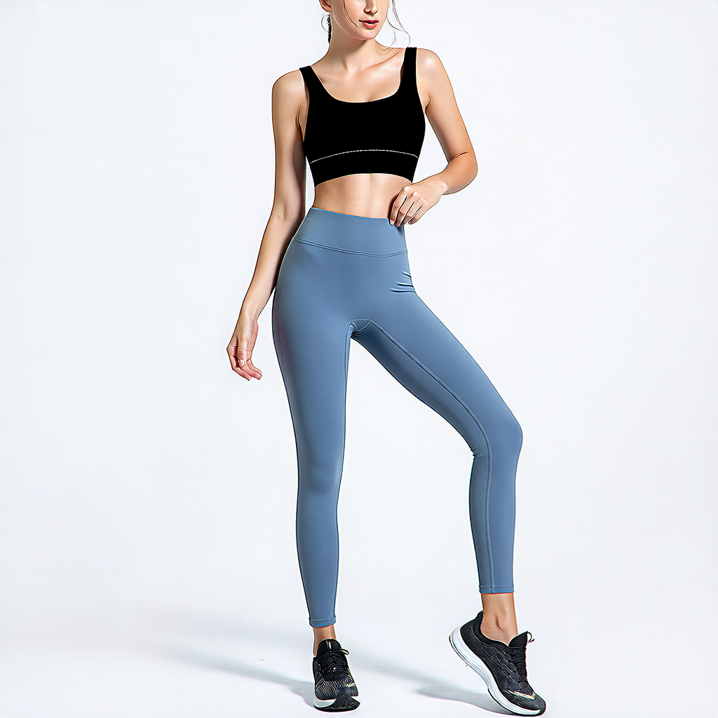 Black | 2-Piece Quick-Dry Bra & Leggings Set for Women – front view