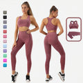 Maroon | 2-Piece Seamless High-Waist Yoga Set for Women – front view