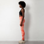Pink | Seamless Tie-Dye Yoga Leggings for Women – side view