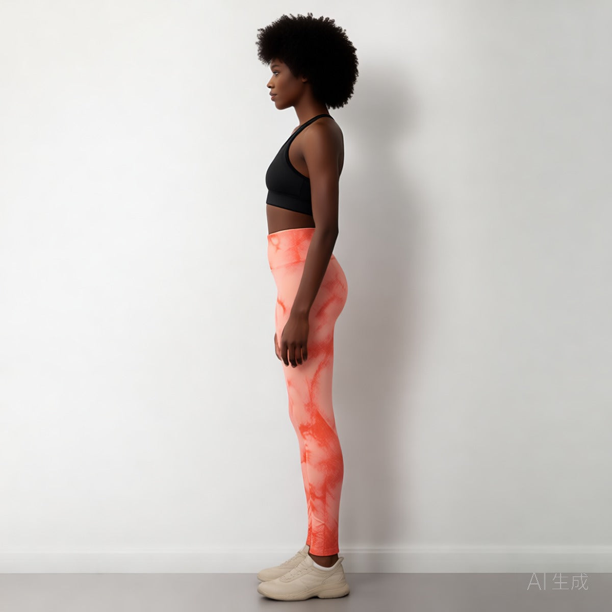 Pink | Seamless Tie-Dye Yoga Leggings for Women – side view