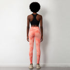 Pink | Seamless Tie-Dye Yoga Leggings for Women – back view