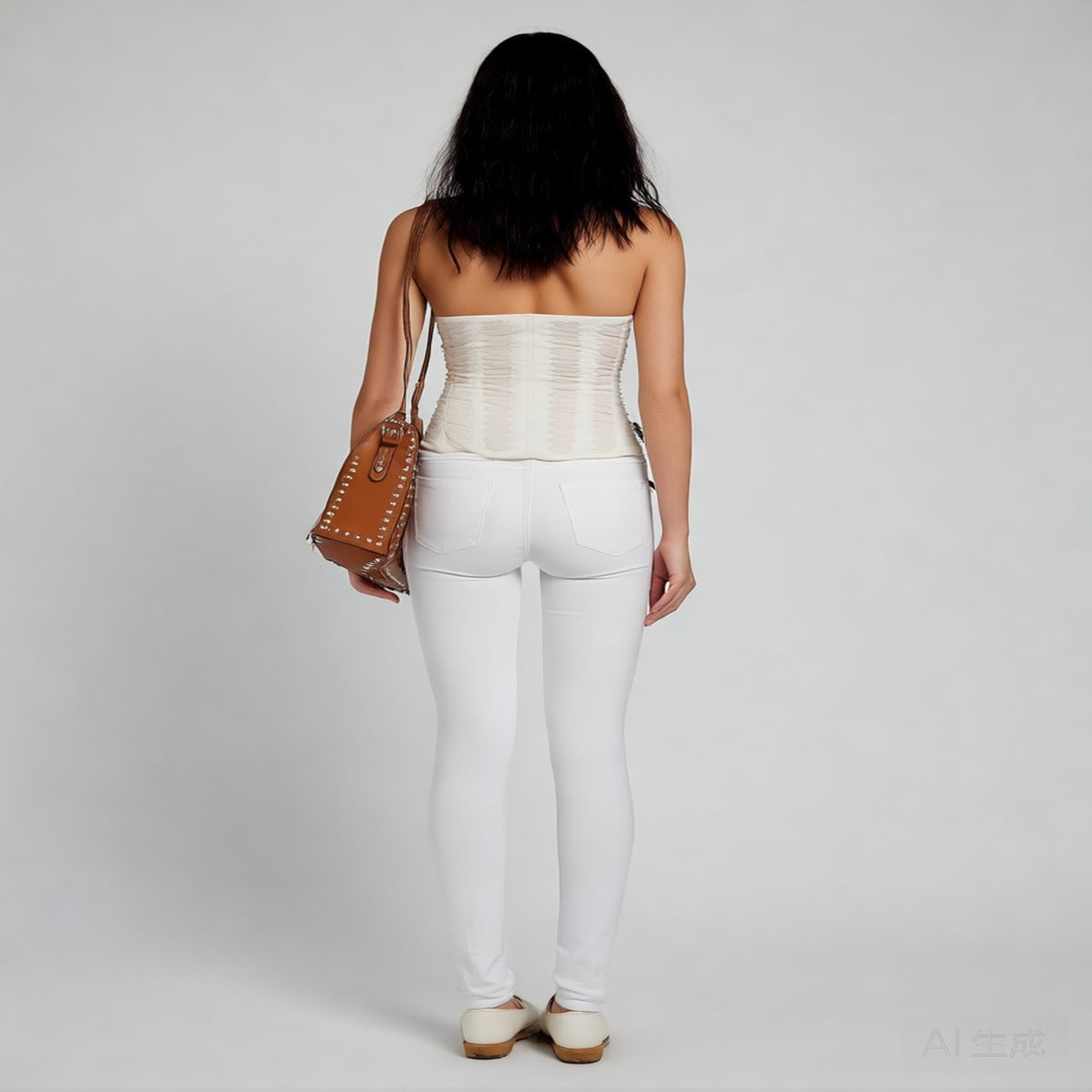 Black | Mesh Corset Tank Top for Women – back view
