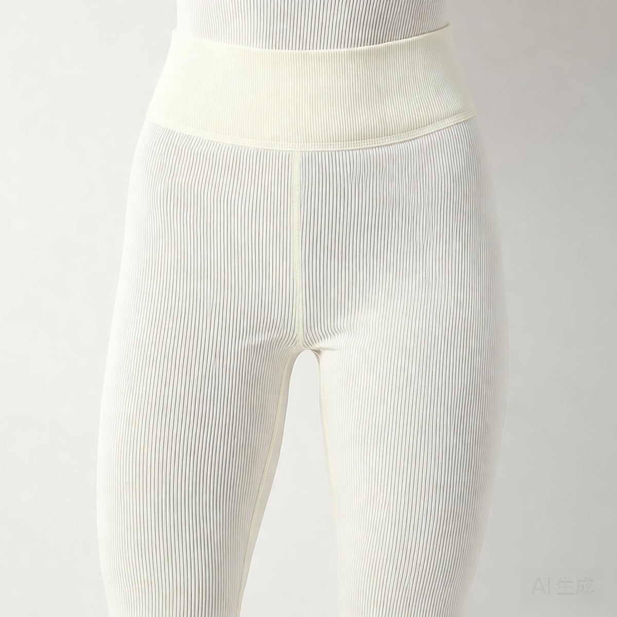 Beige | 2-Piece Seamless Bra & Leggings Set for Women – detail close-up