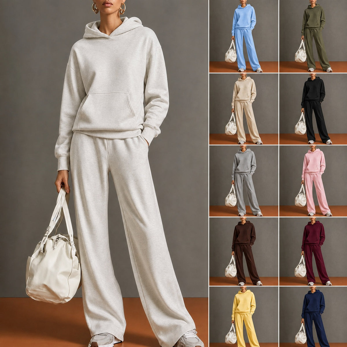 Hoodie & Wide-Leg Pant Set
